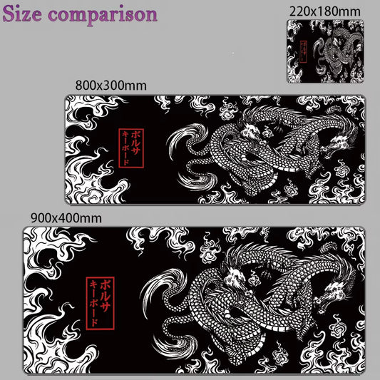 Japanese Dragon Large Gaming Mousepad XXL Keyboard Gamer Mouse Pad on the Table Speed Desk Mat Anime 900X400 700X300 Mouse Mats